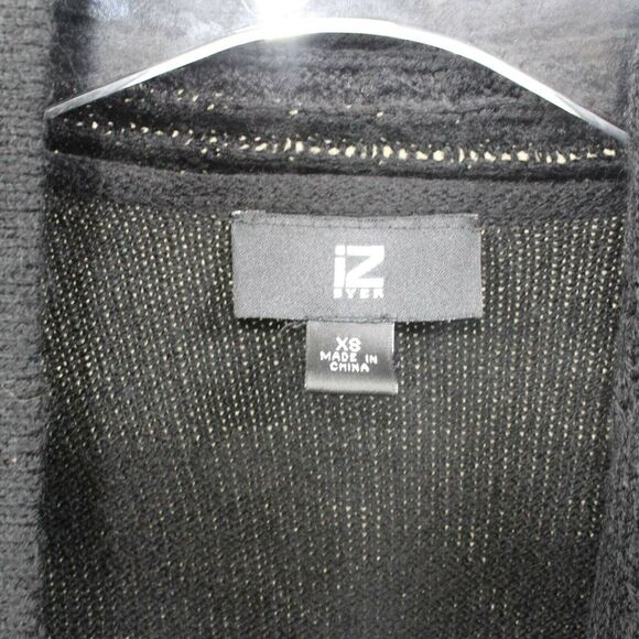 Iz Byer Womens Cardigan Sweater Black Long Sleeve Open Front Cable Knit - Picture 2 of 9